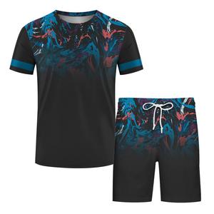 Conjunto Deportivo de Verano Ligero de Camiseta y Pantalones Cortos de Secado Rápido con Estampado de Mármol Abstracto |   Proveedor de Trajes Deportivos Transpirables - Product Image 5