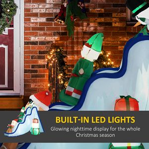 Pista da Sci Gonfiabile LED Impermeabile 85FT con Pupazzo di Neve, Elfo e Omino di Pan di Zenzero, Decorazioni Natalizie da Esterno - Product Image 4