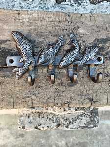 Antique Style Metal Fish Theme <b>Wall</b> Decor Coastal Style Fish Shaped <b>Clothes</b> Hanging Hooks for Towels Bags Coats Hardware - Product Image 6