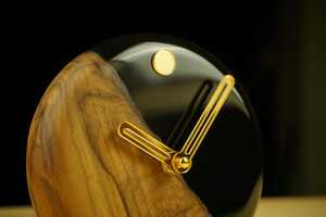 Wooden Desk Table <b>Clocks</b> With Marble Piece Analog With Minimalist Design for Living Room Bedroom With Customized Color and Sizes - Product Image 5