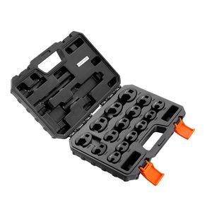Set di chiavi a zoccolo da 15 pezzi da 1/2 e 3/8 di pollice con custodia in PP, metriche da 8 a 24 mm, in acciaio CRMO, personalizzabile, supporto OEM - Product Image 1