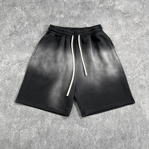 Best Sale Drawstring Waist Mens Acid Wash Shorts Vintage Men Summer Athletic Breathable Acid Washed Shorts With Puff Printed - Product Image 1