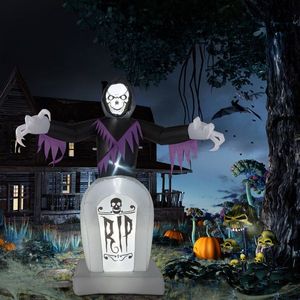 Luci LED a stringa da giardino da 2,4 m, 3 pezzi, decorazioni gonfiabili di Halloween a forma di Grim Reaper e tombe, decorazioni per esterni per il giardino. - Product Image 5