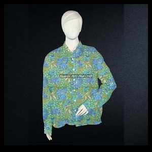 Camisa Formal de Algodón Tejido con Estampado Floral, Túnica Étnica Transpirable para Fiestas - Product Image 1