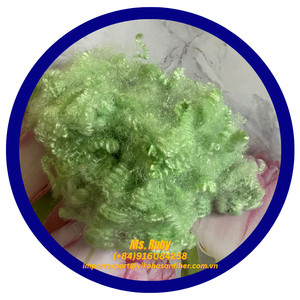 Fibra de Poliéster Reciclada Siliconizada Hueca Conjugada de Grado A, 15D HCS Verde, a Precio Económico, para Relleno de Juguetes, Almohadas y Cojines - Product Image 3