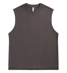 Men's Street Style Hip Hop Tank Top <b>Stone</b> Wash Sleeveless Tee Soft Cotton Polyester Custom Graphic Print Gym Wear ODM Fit - Product Image 4