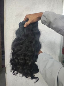 Virgin South Indian / Burmese Hair – 18" Raw <b>Curly</b> Temple Hair <b>Extensions</b> - Product Image 4