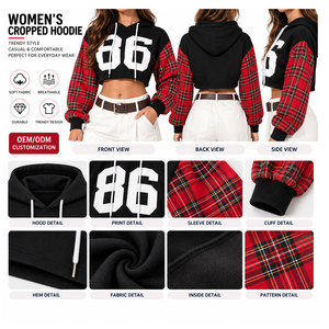 Sudadera sin Mangas de Alta Calidad con Logotipo Personalizado, Sudadera sin Mangas para Mujer, Top Corto, Sudadera con Manga Larga - Product Image 5