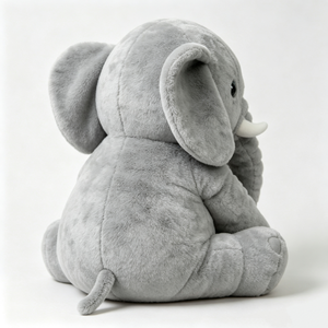Peluche de elefante gris personalizado, elefante de peluche sentado, elefante de peluche para calmar a bebés, elefante de peluche con orejas grandes y suaves para abrazar. - Product Image 3
