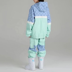 Traje de Esquí Unisex con Bloques de Color, Chaqueta Impermeable con Capucha y Pantalones, Conjunto de Ropa de Nieve para Adultos, 100% Poliéster, Trajes de Esquí para Mujer - Product Image 3