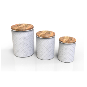 Recipientes Metálicos Cilíndricos para Almacenamiento de Alimentos con Tapas Metálicas Herméticas para la Conservación de la Frescura, Juego de 3 para Cocina, Diseño Moderno - Product Image 6