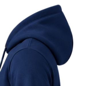 Sweat-shirt à capuche bleu marine uni à manches longues avec cordon de serrage et poche avant, style décontracté - Product Image 5