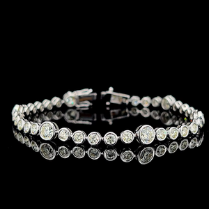 Bracelet tennis en or blanc 14 carats avec diamants naturels de 6,97 carats, certifié HRD, bijoux de luxe pour femmes, vente en gros - Product Image 1