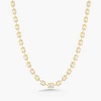 Collier ras-de-cou tennis en or 14 carats avec diamant de laboratoire taille émeraude, 15 carats, serti clos, bijoux de mariage et de mariée gradués, 16 pouces