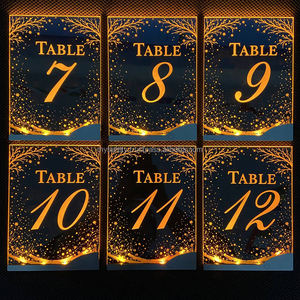 NO MOQ Full Personalized Digital Warming Light Plastic Labels <b>Table</b> <b>Numbers</b> Party Place Signs <b>for</b> <b>Wedding</b> Birthday Parties - Product Image 3