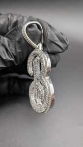 จี้เพชรโมอิสซาไนต์รูปตัวอักษร B แบบเขียนลายมือ ประดับเพชรเต็มตัว สำหรับงานปาร์ตี้ฮิปฮอป  ทำจากเงินแท้ 925  จี้และเครื่องประดับคุณภาพสูง - Product Image 4