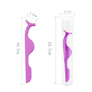 Outil d'application de cils, applicateur de faux cils, pince à cils incurvée en acier inoxydable pour cils en grappe et cils en bande - Product Image 2