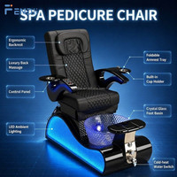 Fauteuil de pédicure professionnel pour salon de manucure, avec massage des pieds, inclinable électriquement, sans tuyauterie, avec brumisateur