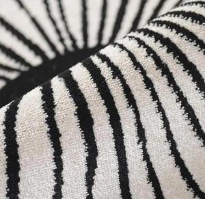 Alfombra Antideslizante de Primera Calidad Hecha a Mano |   Alfombra Circular Moderna con Diseño Radial de Rayos de Sol |   Lana de Nueva Zelanda 100% Monocromática de Lujo - Product Image 2