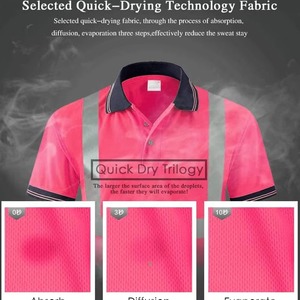Vêtements de sécurité réfléchissants de haute qualité pour l'extérieur, tissu polyester haute visibilité, certifié CE, polo de travail, construction, sécurité routière - Product Image 4