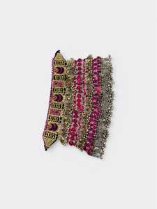 Exquisite And Elaborate Traditional Tribal Necklace Featuring Deep Luminous <b>Red</b> Oval <b>Beads</b> Strung Meticulously With Tiny Matchs - Product Image 4