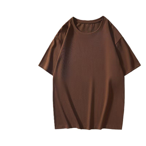 Camiseta de Algodón Grueso Estilo Americano, Hombros Caídos, Color Sólido, Unisex, Precio de Fábrica de Bangladesh y China - Product Image 4