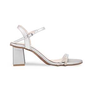 <b>Silver</b> Fancy <b>Heeled</b> <b>Sandal</b> FN5870 Model - Product Image 3