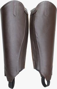 Custom Genuine Leather <b>Half</b> <b>Chaps</b> Standard Size Wholesale Equestrian Horse Riding Gaiters Durable Cowhide Riding <b>Chaps</b> LHC-0001 - Product Image 5