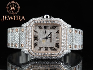 Reloj Mossinate de Diseño en Acero Inoxidable Plateado y Dorado con Diamantes Genuinos, Elegante y Perfecto para Toda Ocasión - Product Image 1