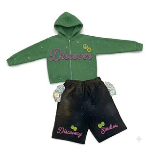 Nouveaux survêtements personnalisés avec logo brodé 2026 pour hommes et femmes, ensemble de sweat-shirts pour hommes, streetwear, 100% coton molletonné, ensemble 2 pièces - Product Image 3