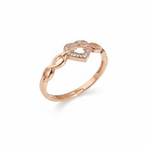 Elegante Anillo de Plata de Ley 925 con Corazón de Oro Sólido de 14K, Anillo de Boda Infinito con Diamante de Laboratorio, Regalo Romántico para Ella, Última Moda 2026 - Product Image 3