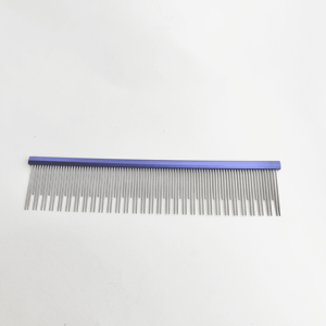 Peine Profesional para Mascotas de Doble Diente, Dientes Finos y Gruesos, Herramienta de Aseo para Perros y Gatos, Color Morado - Product Image 2