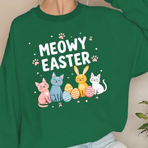 MEOWY PASCUA con gatos y huevos sudaderas de mujer - Product Image 5