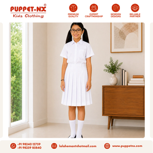 Jupe plissée blanche de qualité supérieure pour uniforme scolaire, bas de tenue pour bébés filles et enfants, tissée, service OEM, polyester/coton, approvisionnement en gros - Product Image 2