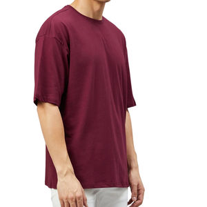 Camiseta de Manga Corta para Hombre, 350G, 100% Algodón, Color Tierra, Cuello Medio Alto, Hombros Caídos - Product Image 1