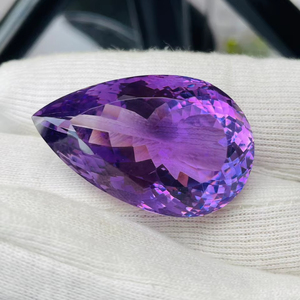 Ametyste naturelle taille poire 80,0 carats, grande taille, qualité AAA, avec lueur, belle couleur, coupe et polissage parfaits, à prix avantageux. - Product Image 5