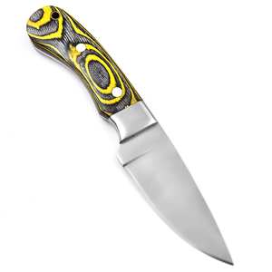 Couteau de chasse et de camping à lame fixe en acier inoxydable de qualité industrielle Nordic Forge, manche en bois Pakka, lame pleine longueur à biseau - Product Image 1