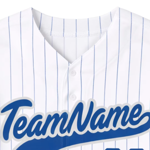 Camiseta de béisbol personalizada para hombre, manga corta, cuello en V, nombre del equipo 66, ropa de poliéster con rayas blancas serigrafiadas - Product Image 6