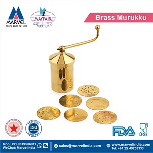 เครื่องทำพาสต้าและเส้นก๋วยเตี๋ยวแบบใช้มือ รุ่น Brass Sev Sancha พร้อมแผ่นกด 6 แบบ สำหรับทำอาหารแบบอินเดียดั้งเดิม - Product Image 3