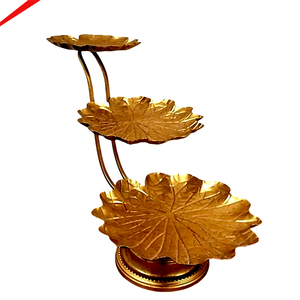 Fancy Look Metal <b>Cake</b> <b>Stand</b> With Flower Design Round Shape Gold Finished <b>3</b> <b>Tier</b> Birthday Party Pastry & <b>Cake</b> <b>Stand</b> - Product Image 1