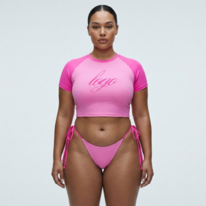 Ensembles de bikinis 2 pièces taille haute écologiques personnalisés, séchage rapide, logo personnalisé, faible MOQ pour les acheteurs de boutiques - Product Image 4