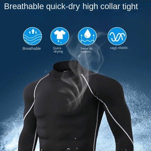 Men Lightweight Long Sleeve Compression Shirt Anti UV Eco-Friendly Sustainable Athletic Base <b>Layer</b> <b>Top</b> For Winter Running Gear - Product Image 5