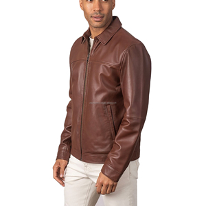 Chaqueta de Cuero de Cordero de Alta Calidad para Hombre, Estilo Vaquero Occidental, Fabricante OEM ODM - Product Image 5