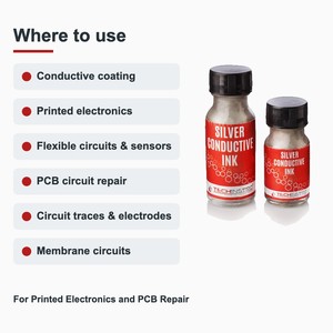 Encre argentée à haute conductivité 1 litre 70-80% argent faible résistance pour électronique imprimée et réparation de circuits imprimés TECHINSTRO - Product Image 4