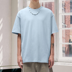 เสื้อยืดสตรีทแวร์ทรงโอเวอร์ไซส์ น้ำหนักเบา พิมพ์ลายกราฟิกคุณภาพสูง โลโก้สั่งทำพิเศษ ผ้าฝ้าย สำหรับผู้ชาย - Product Image 1