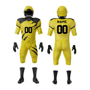Service OEM 2026, ensemble d'uniformes de football américain, couleur jaune, polyester, vêtements de sport, ensemble d'uniformes de football américain - Product Image 1