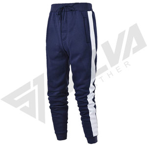<b>Men's</b> Navy White Hooded Tracksuit Set Color Blocking Knitted Sweatshirt And <b>Pants</b> With Drawstring Autumn Wear - Product Image 5
