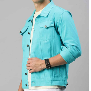 Top Quality Men <b>Jeans</b> Jacket Wholesale Custom Solid Color Denim Jacket Pakistan Export Manufacturer Apparel - Product Image 4