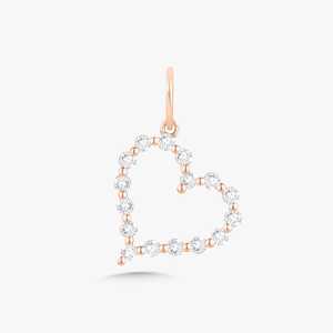 Colgantes de Diamante en Forma de Corazón, Oro Sólido de 14K y 18K, Corte Redondo, Diamantes Cultivados en Laboratorio, Minimalistas, Únicos, para Uso Diario, Joyería Fina al por Mayor - Product Image 5