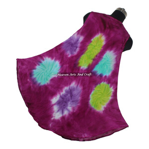Robe longue en rayonne tie-dye pour femme, style parapluie, design coloré, tenue de plage, prix usine - Product Image 1